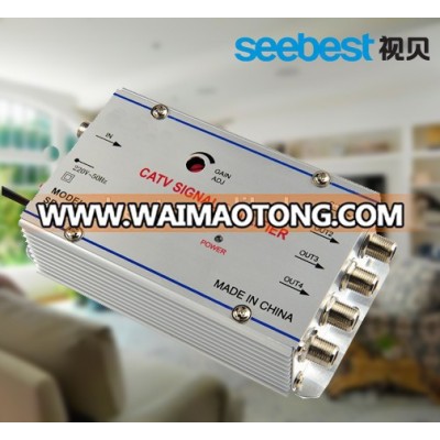 4 WAY INDOOR CATV AMPLIFIER GAIN 20dB PROFESSIONAL POWER AMPLIFIER