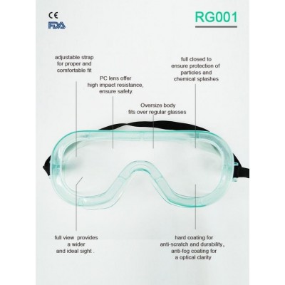 100% Anti Fog Protective Isolation Goggle Equipped with Face Mask